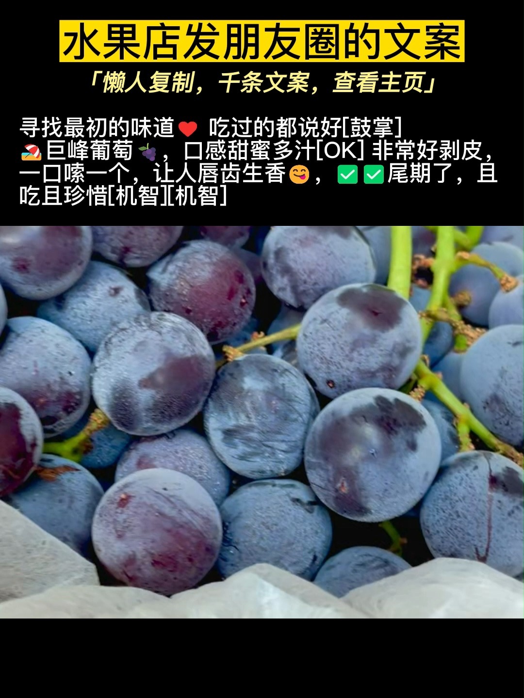 巨峰葡萄文案,水果店的宣传文案怎么写