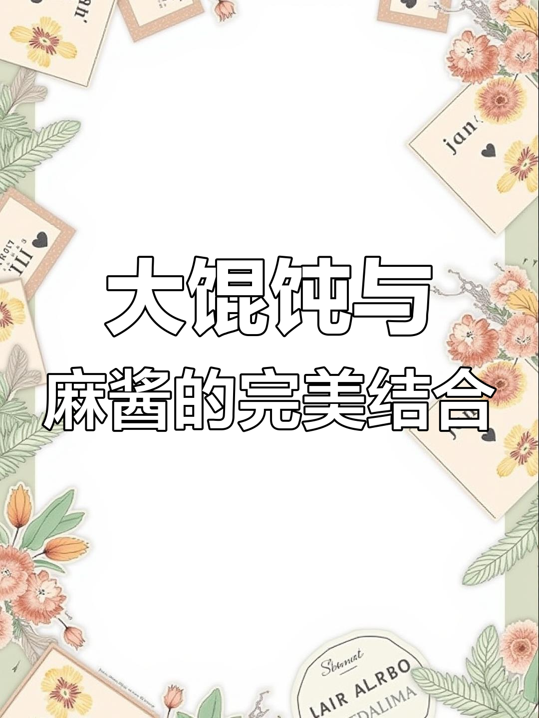 懒人必备!荠菜大馄饨,搭配麻酱干拌,空气炸锅轻松做