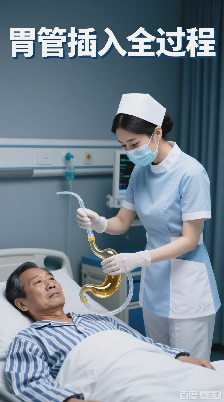 胃管插入，顺利完成