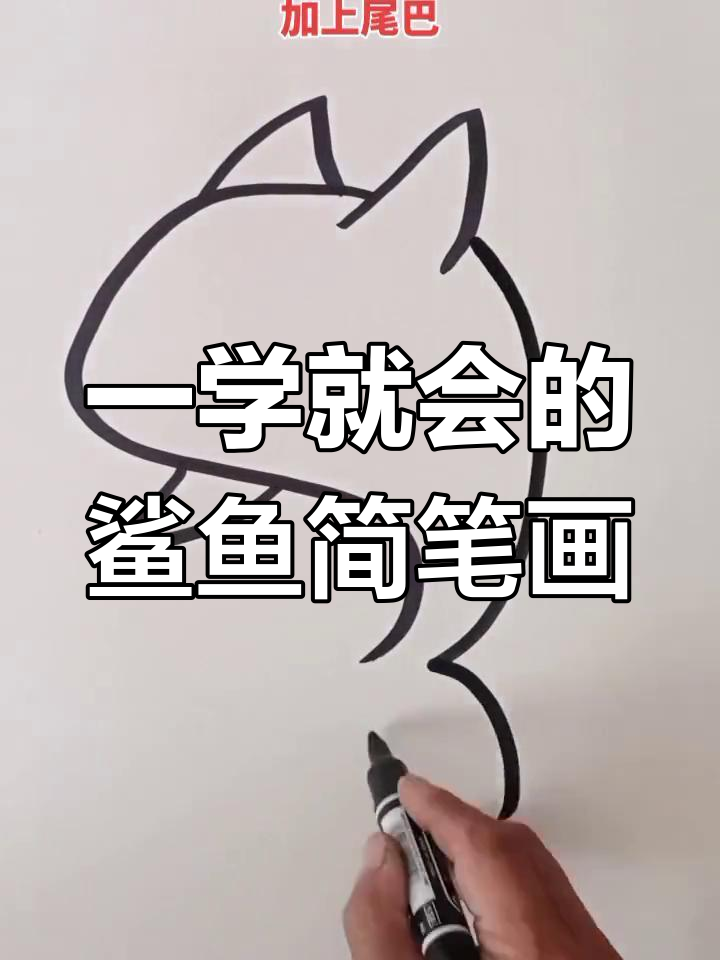 轻松学会画鲨鱼,简单步骤教你画出可爱海浪