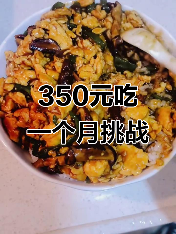 350元挑战:香菇辣椒炒蛋盖饭,超香!