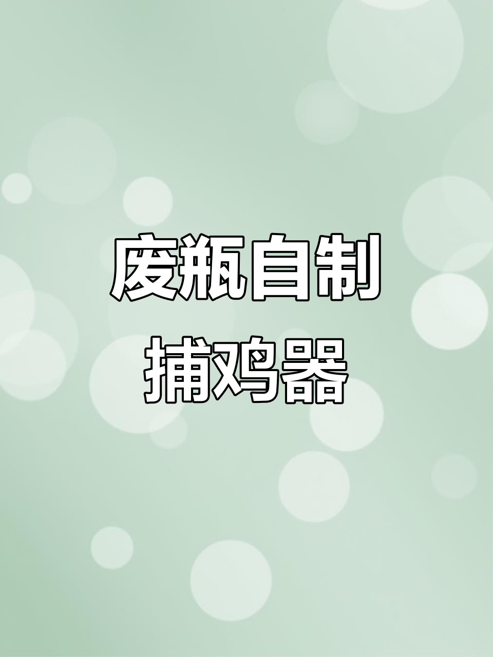 废弃饮料瓶变抓鸡神器,轻松捕捉六斤重野鸡