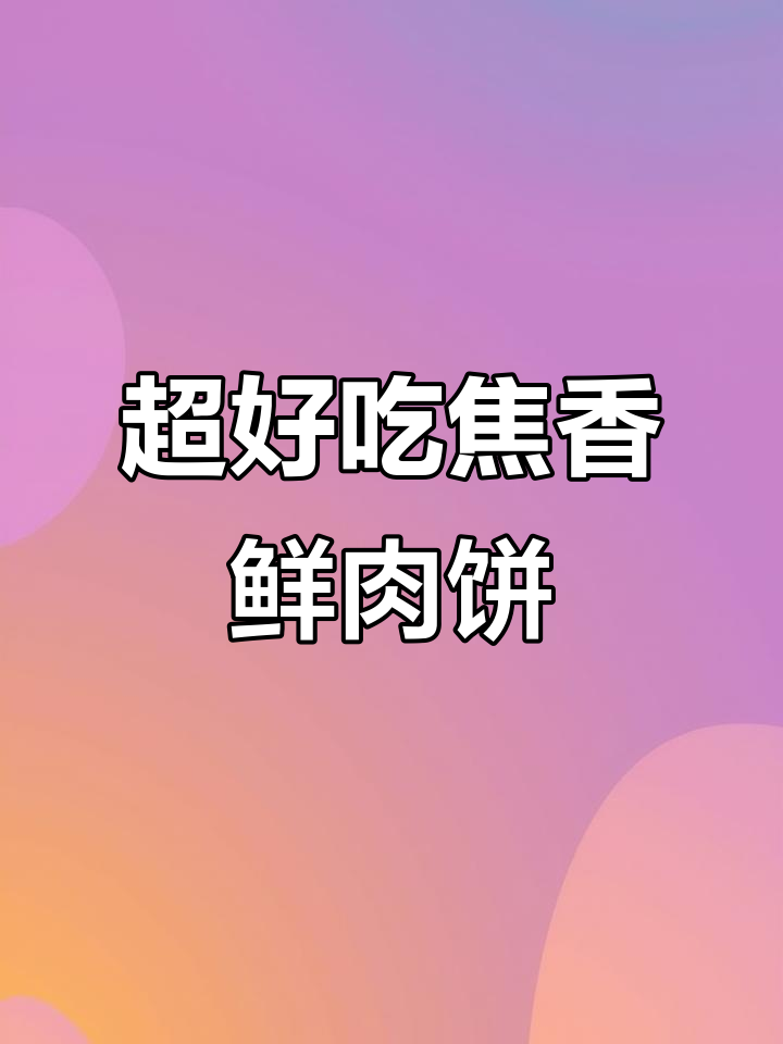 手工制作焦香鲜肉饼,8.8两超值美味等你尝