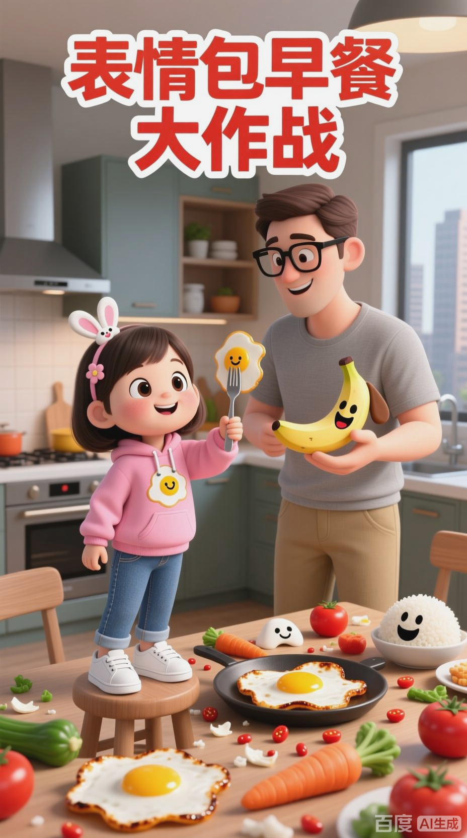 食物表情包大战,欢乐亲子时光