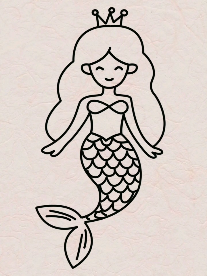 美人鱼简笔画