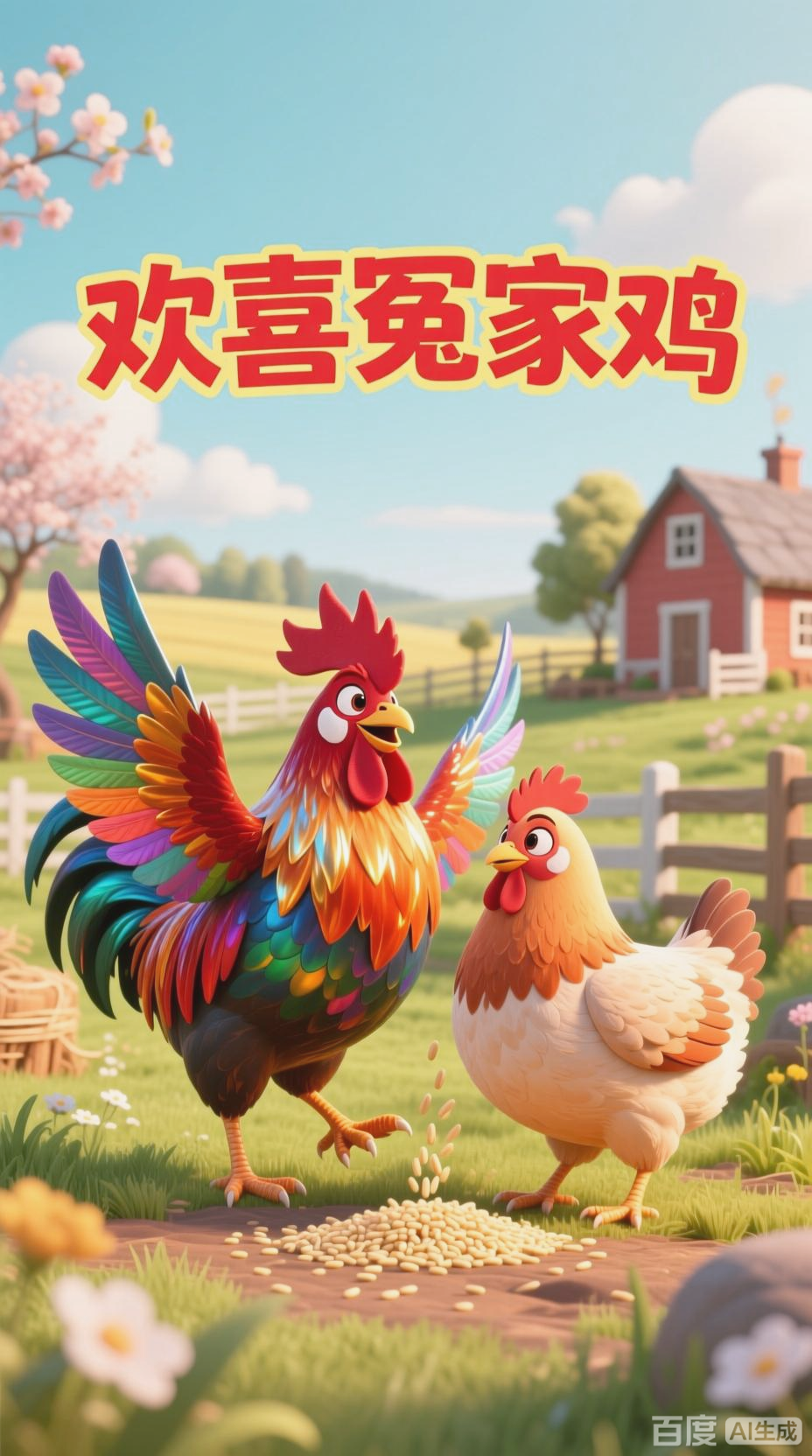 公鸡母鸡的欢乐时光