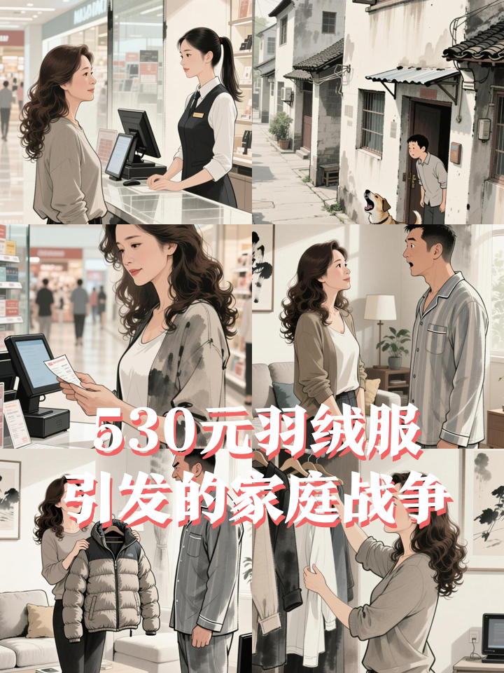 女子买530元羽绒服，遭老公怒斥太贵