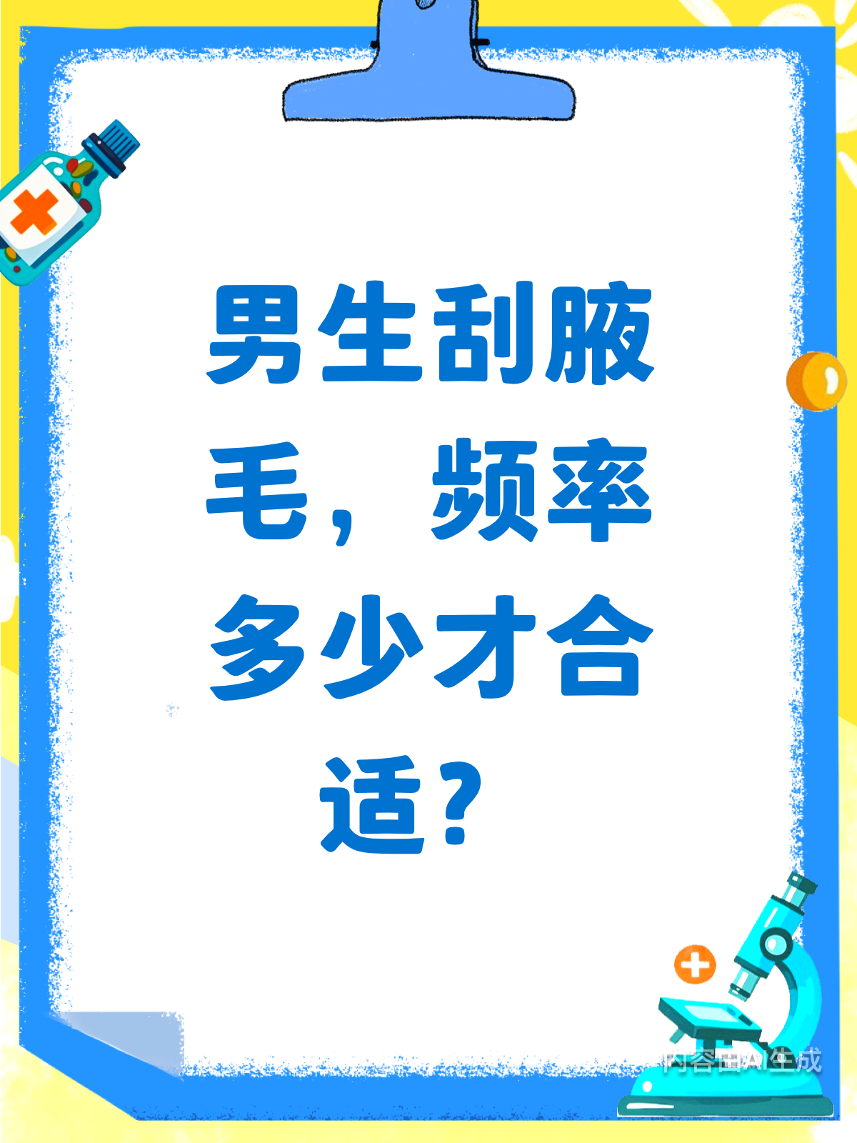 男生刮腋毛,多久一次才合适?