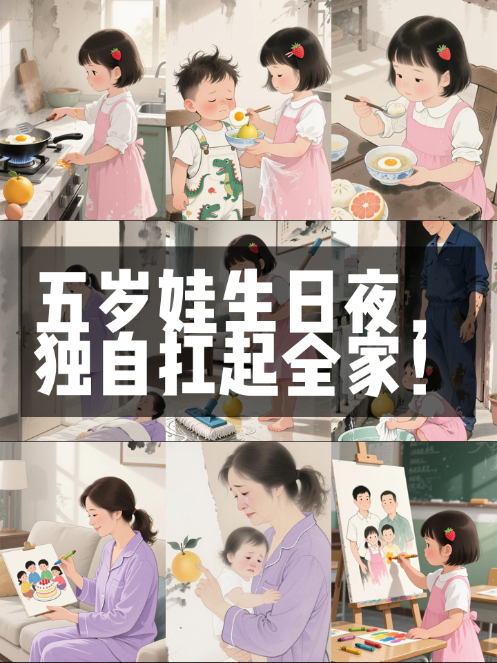 五岁娃生日夜独自扛家,柜子里藏的画让人破防!