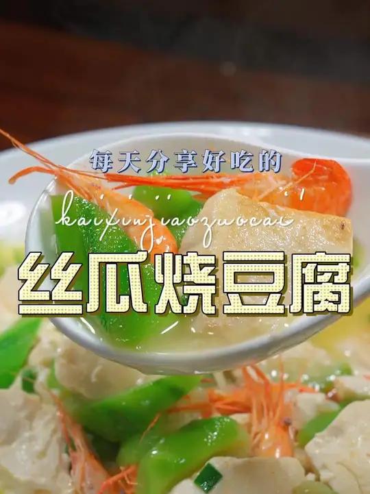 丝瓜烧豆腐 丝瓜和豆腐搭配烧出来原来这么鲜美好吃,喜欢吃丝瓜的赶紧试试吧