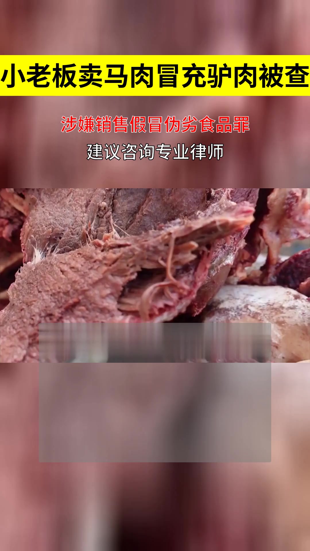 小老板挂驴肉卖马肉,涉嫌销售假冒伪劣食品罪