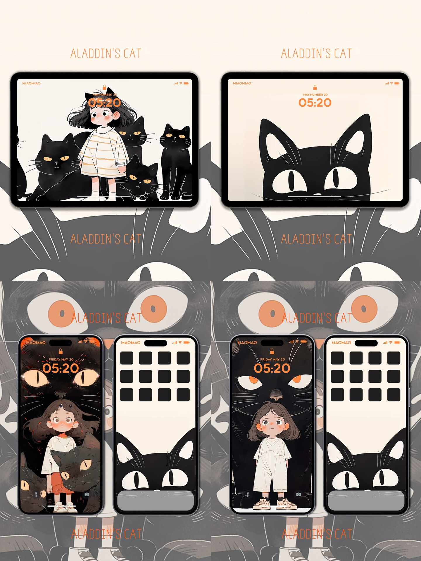 「漫画猫咪」手机平板壁纸|太可爱了吧