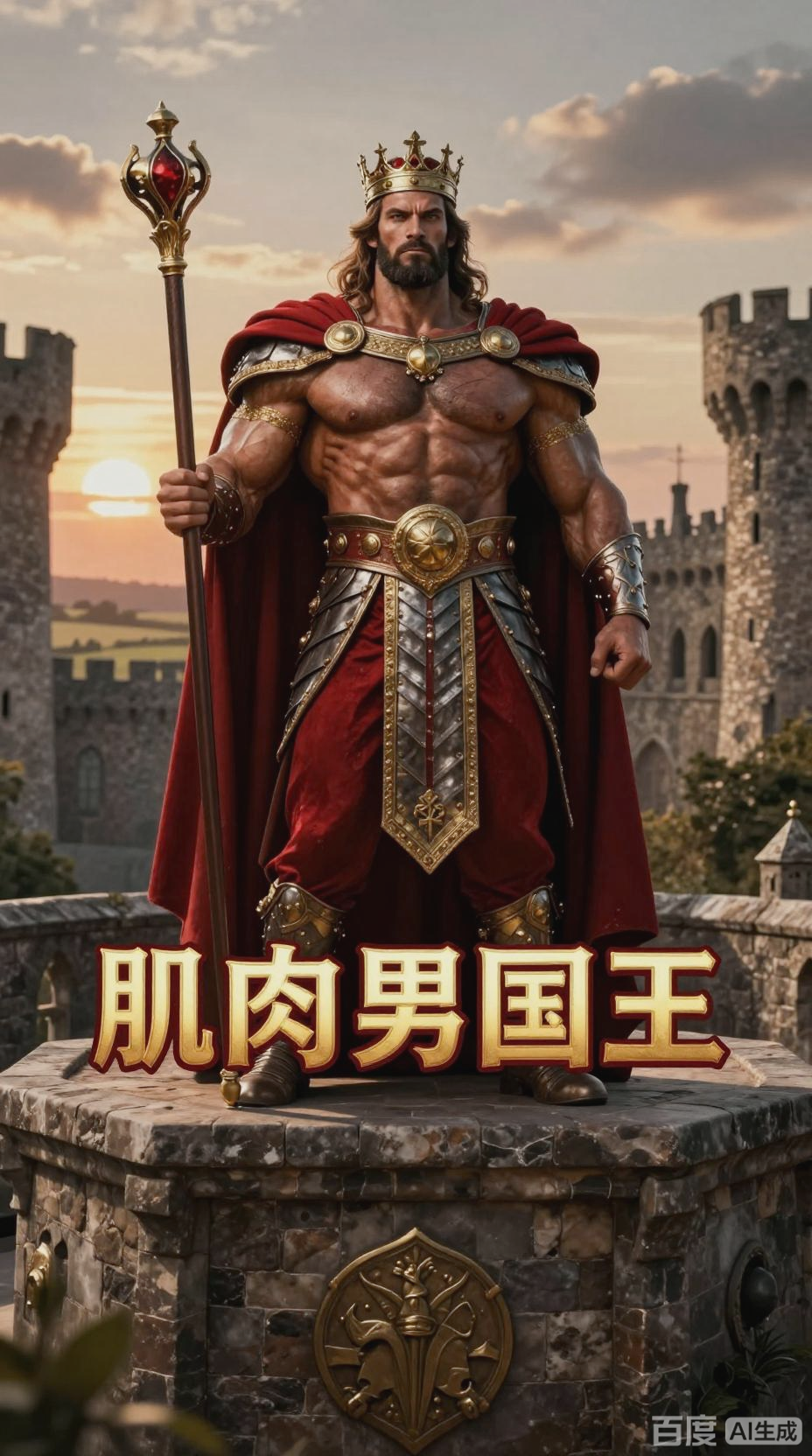 瘦弱小伙变身肌肉男国王