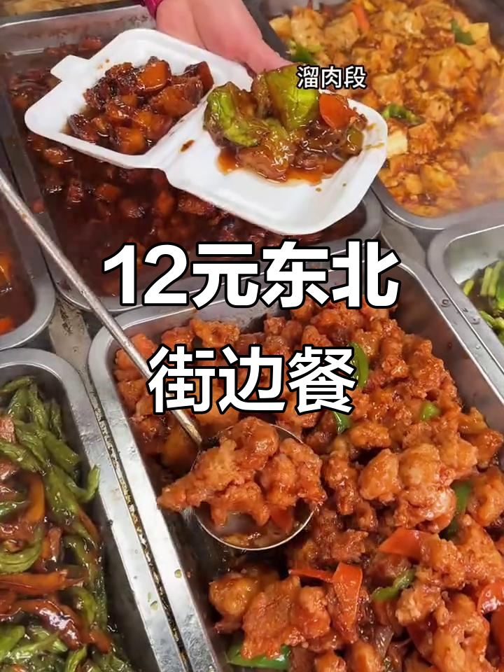 东北街头小吃大揭秘:12元套餐超值搭配,红烧肉、烧茄子全都有