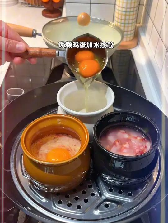 开水蒸鸡蛋真的很简单,零失败有手就会做,一定要学起来!开水蒸鸡蛋蒸鸡蛋羹我的厨房日记x