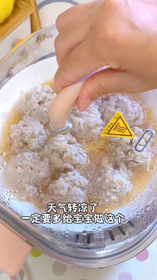 一定要多给宝宝做这个山药蒸肉丸,真好吃!