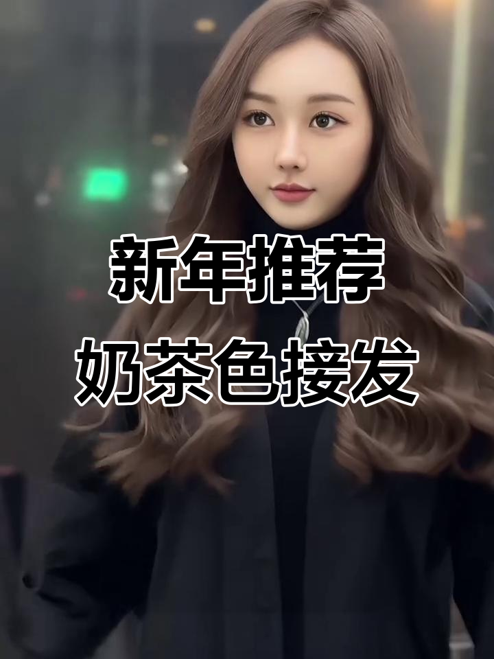 奶茶灰棕色接发,新年必备时尚发型