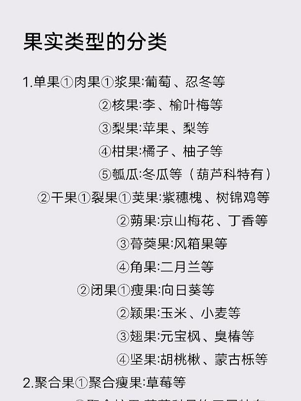 果实类型的分类