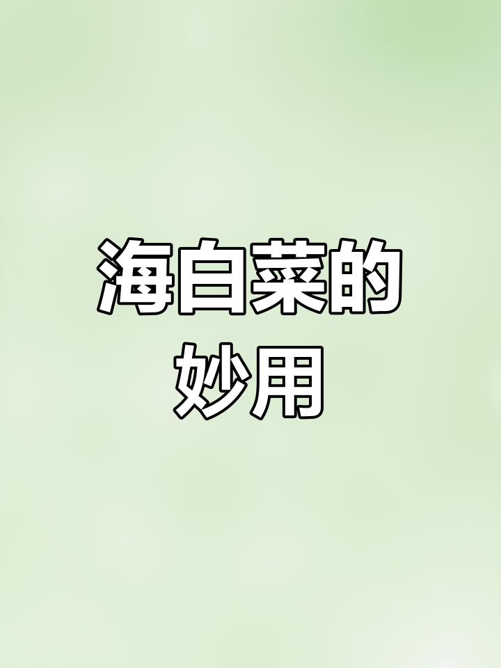 海白菜泡水后,脆嫩可口,老少皆宜,清热解毒效果显著