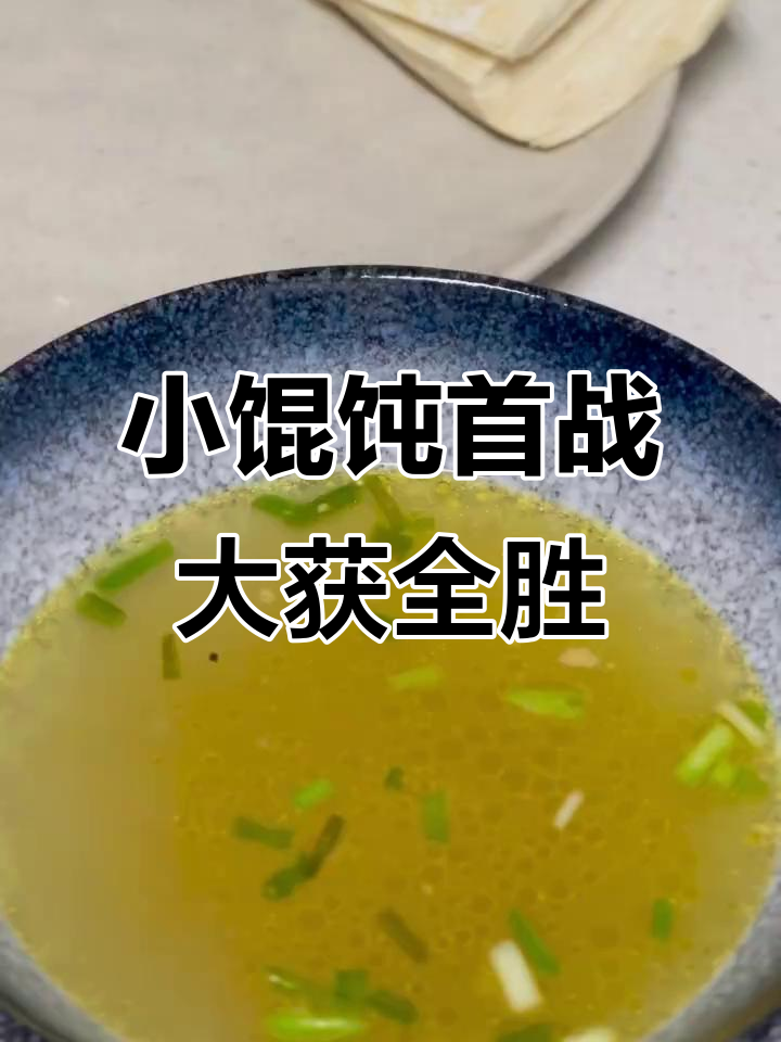 第一次做小馄饨，竟然这么成功！鸡汤配虾仁肉馅太美味