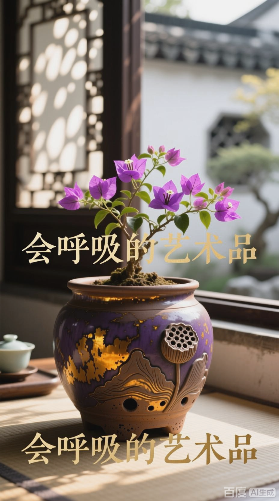 紫砂粗陶花盆，匠心独运之美