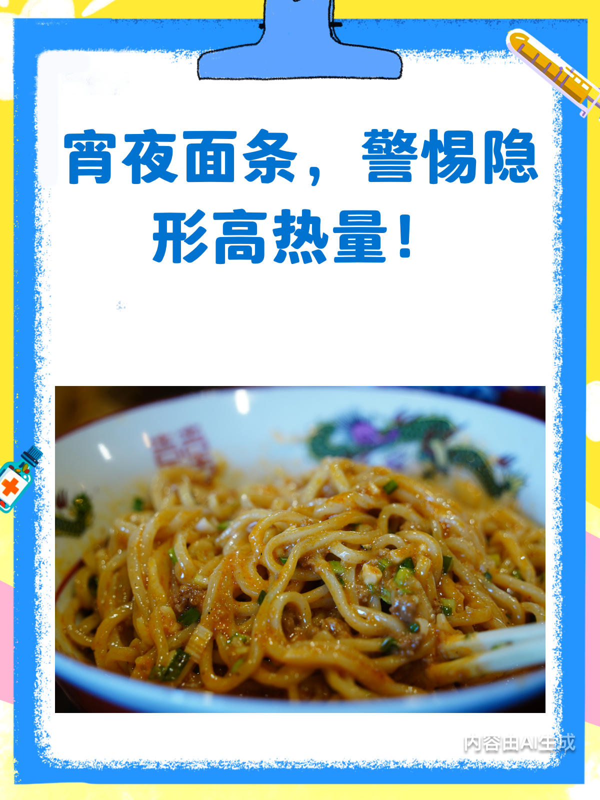宵夜吃面条,热量有多高你造吗?