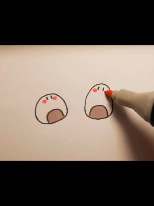 萌画两个饭团子～