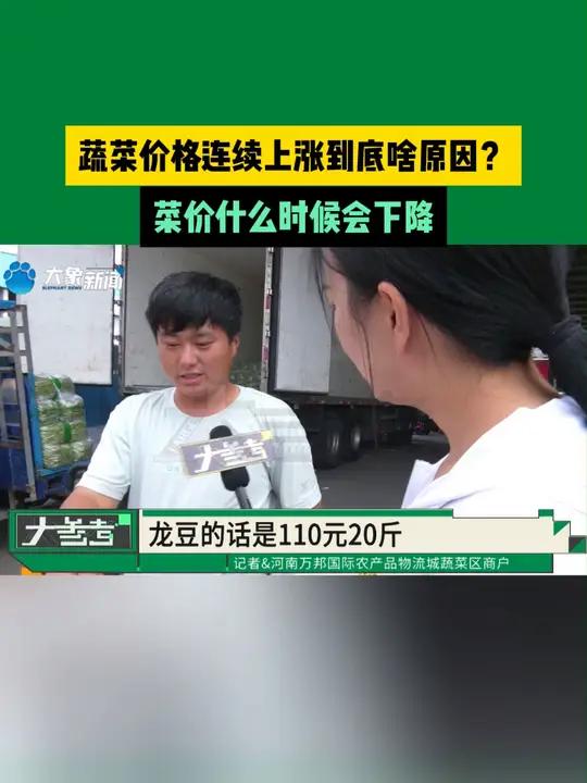 蔬菜价格连续上涨到底啥原因?菜价什么时候会下降