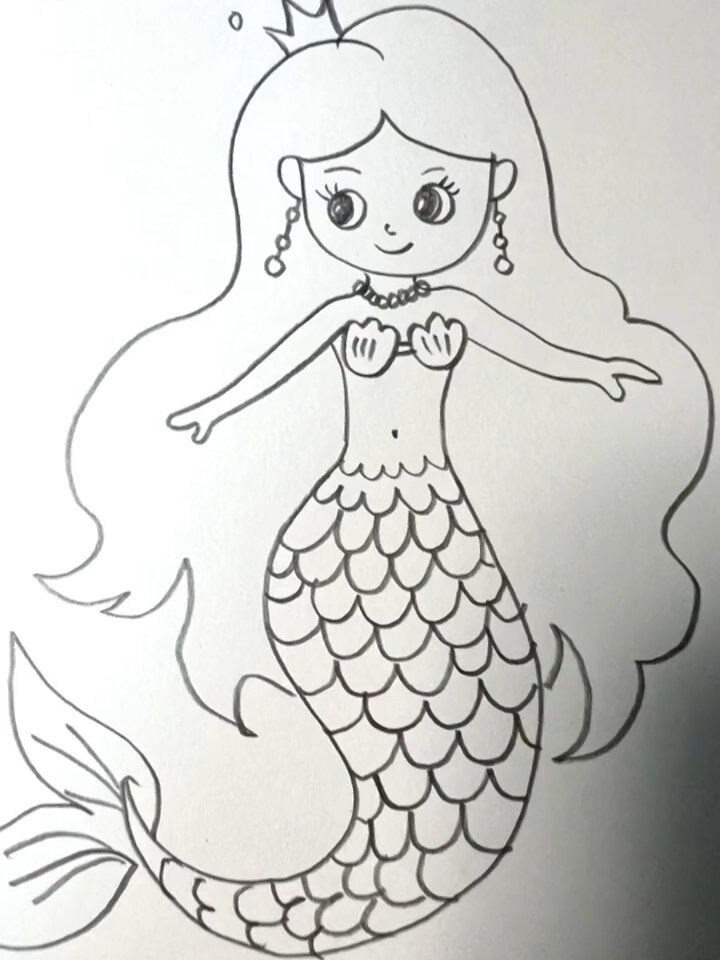 美人鱼简笔画