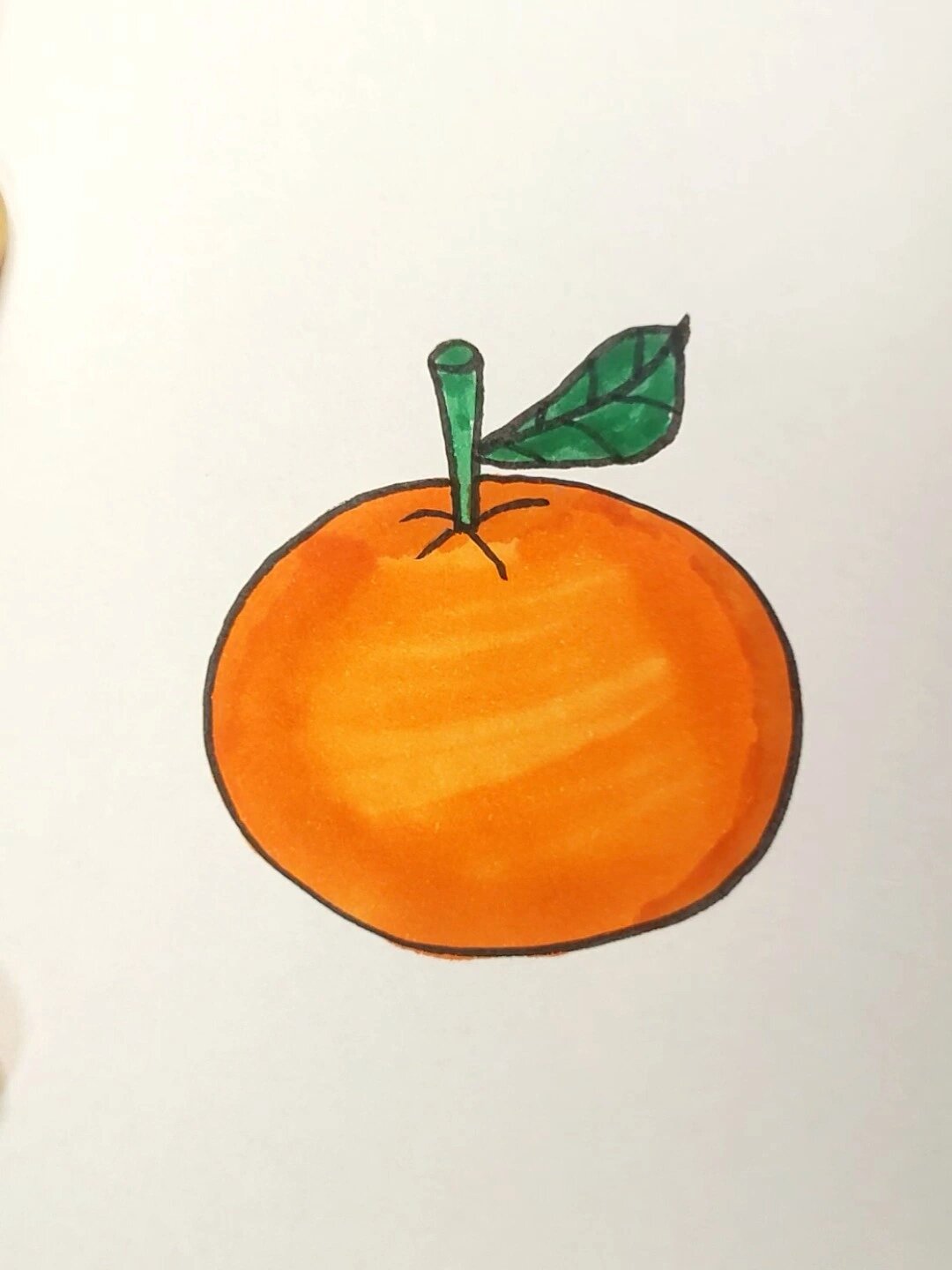 橘子简笔画,快来一起画一画吧～