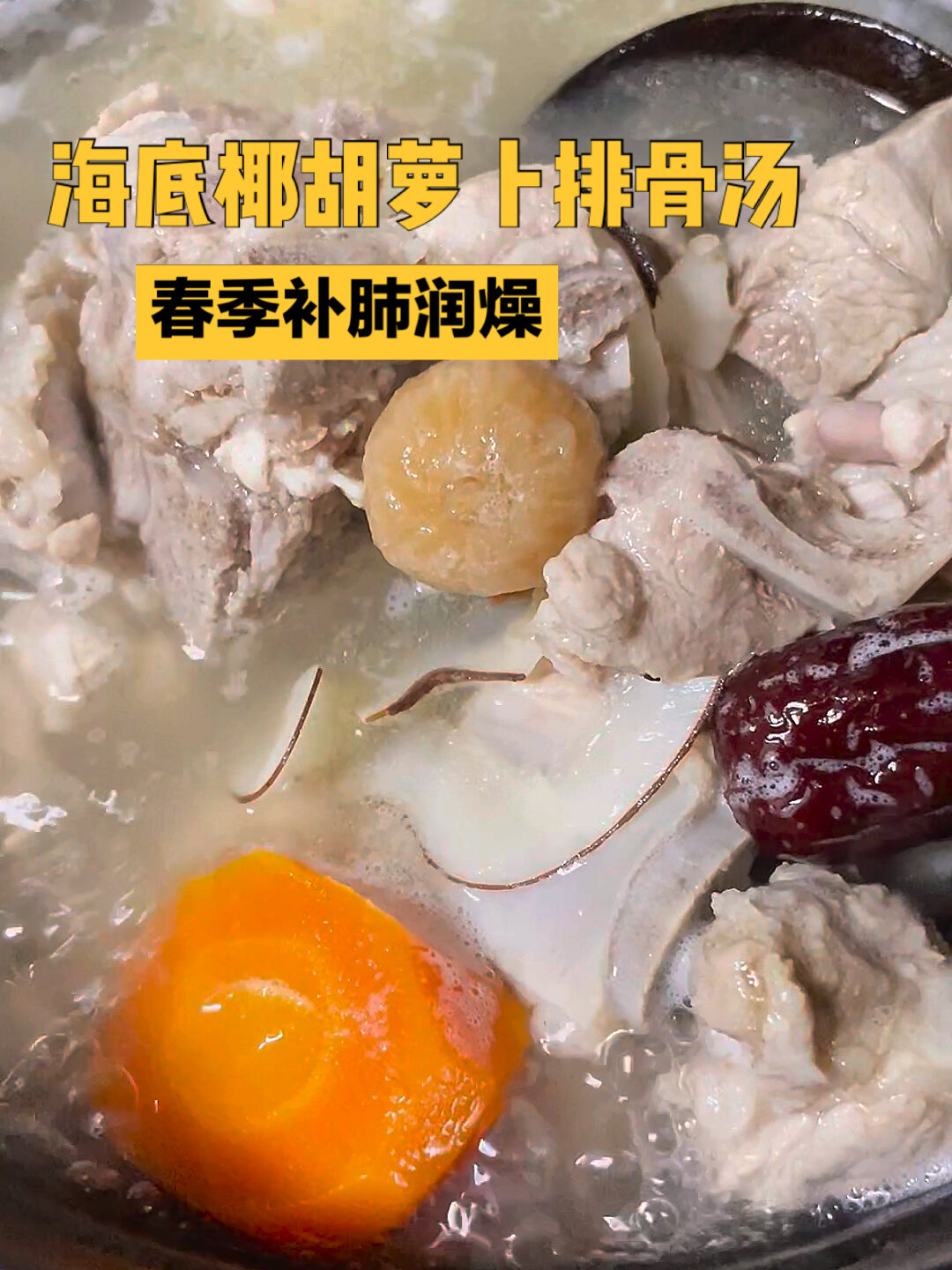 下厨/春季润燥汤!海底椰胡萝卜排骨汤
