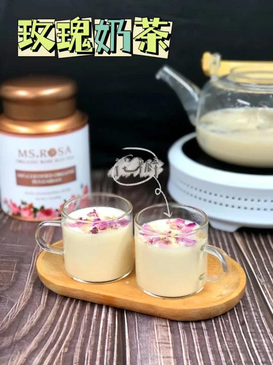 自制玫瑰奶茶清甜不腻,奶茶控不要错过!