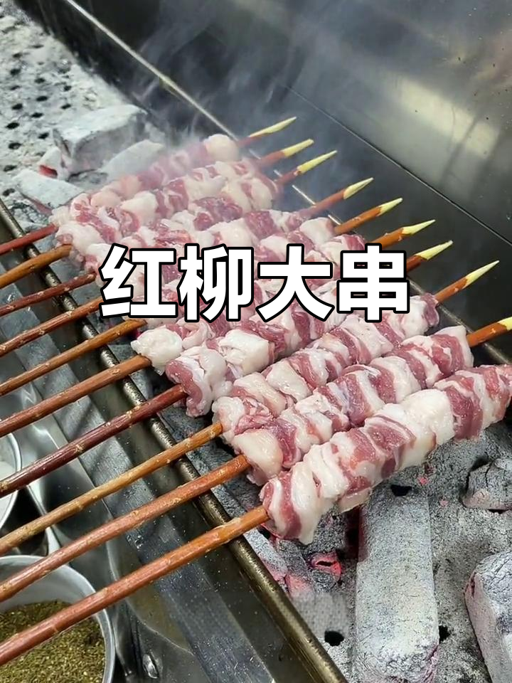 纯天然红柳羊肉串,外焦里嫩