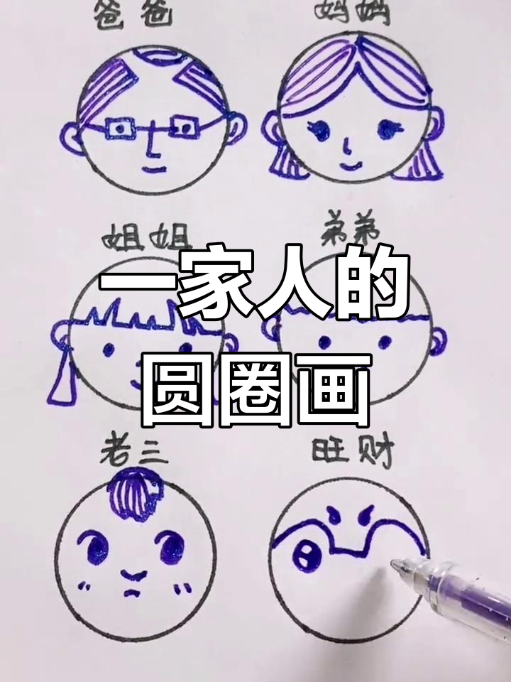过年团圆,用圆形画出家人