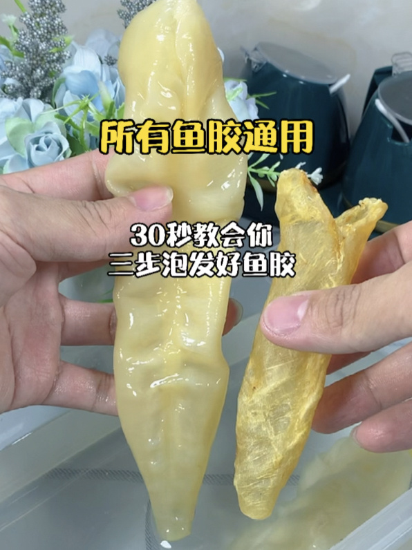 30秒学会3步骤泡发好鱼胶、发头大好吃没腥味
