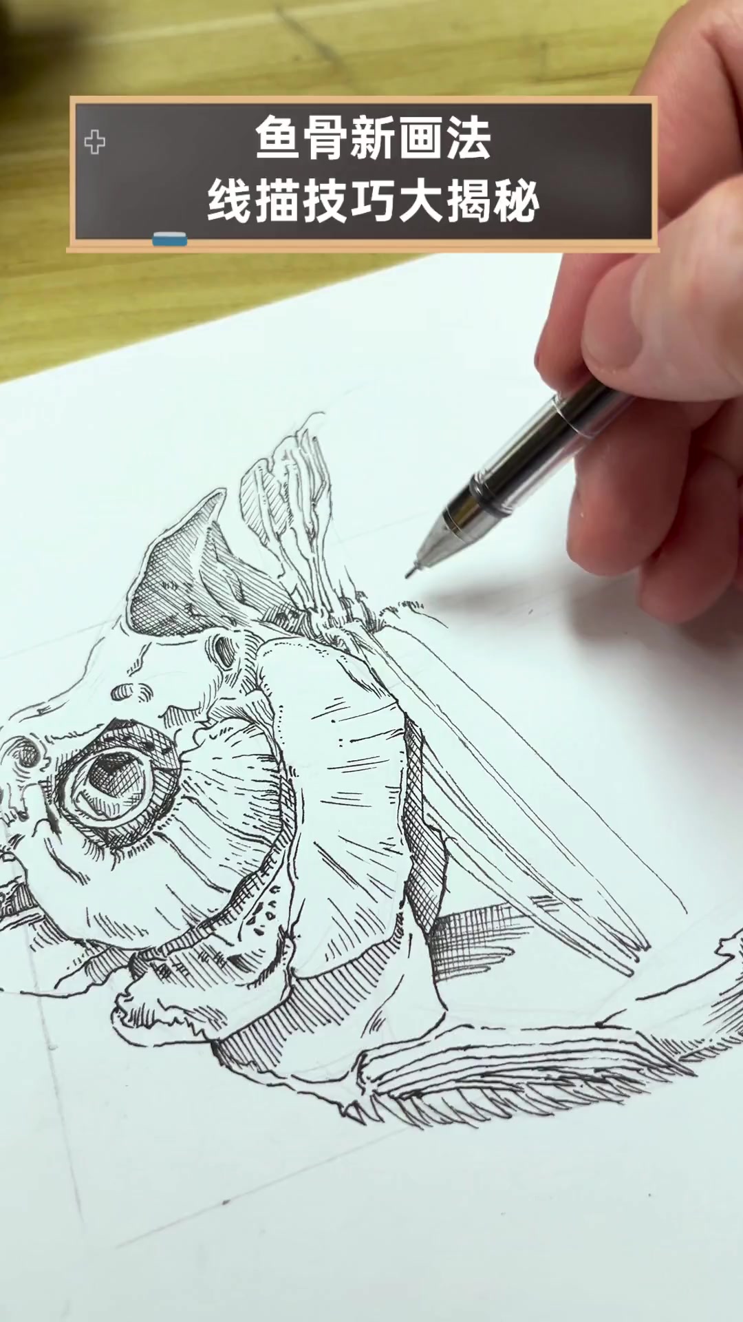 鱼骨新画法,线描技巧大揭秘