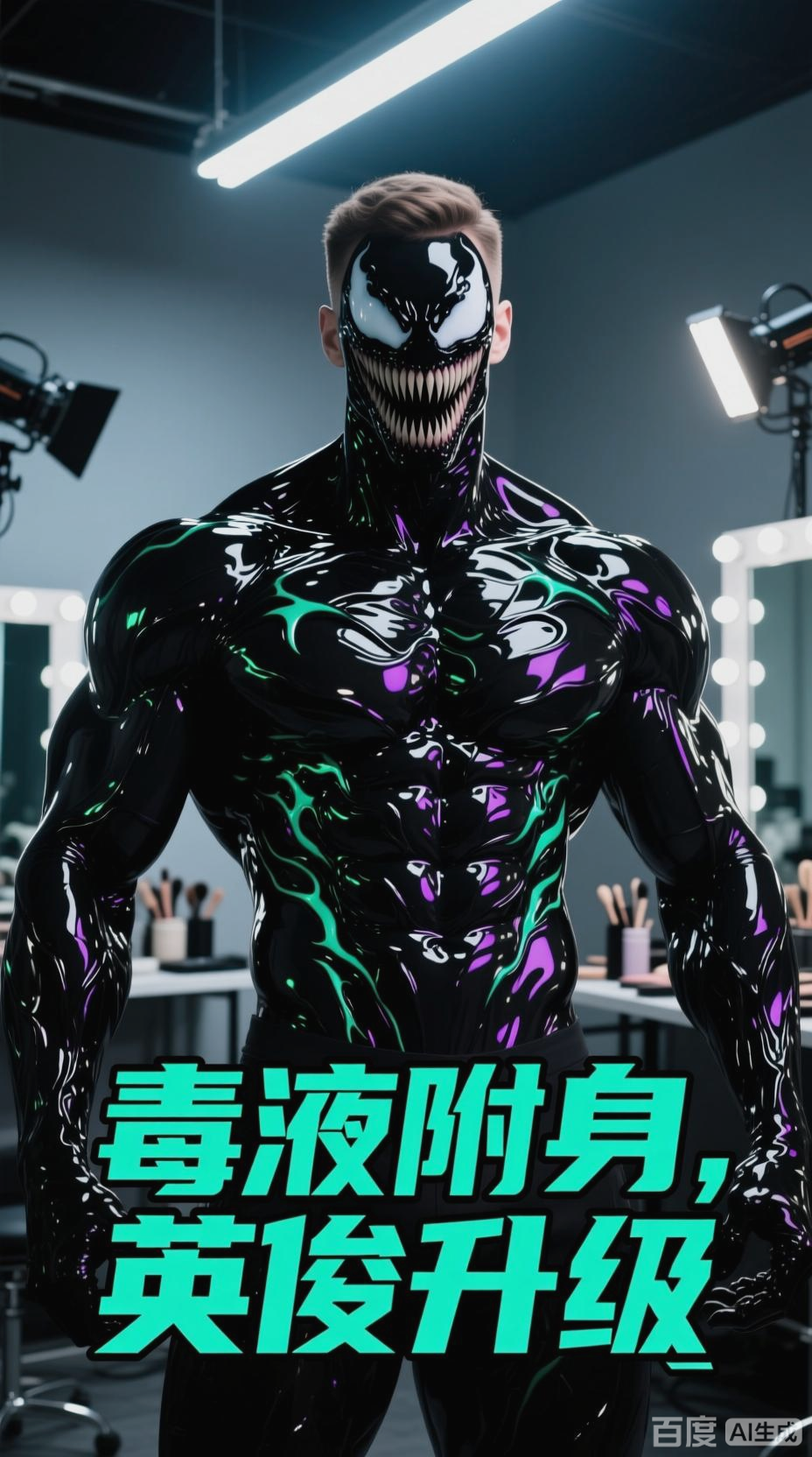 肌肉男变身毒液，英俊升级