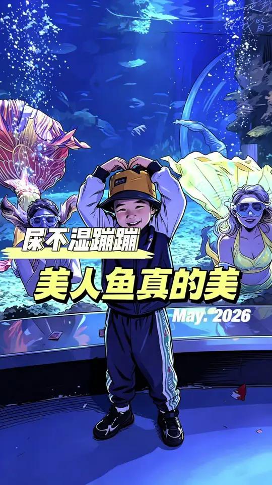 宝宝说美人鱼是怎么呼吸的?#美人鱼 #人类迷惑行为 #尿不湿蹦蹦 #海底世界#五一国风看荆