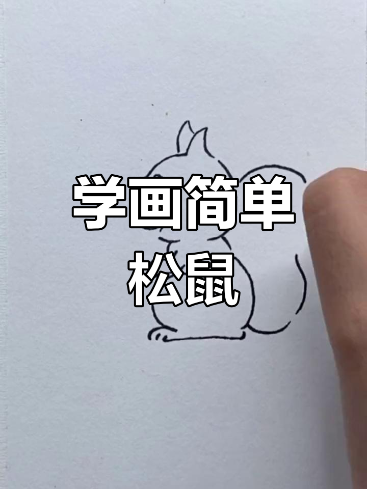松鼠简笔画教程,轻松学会画可爱小动物