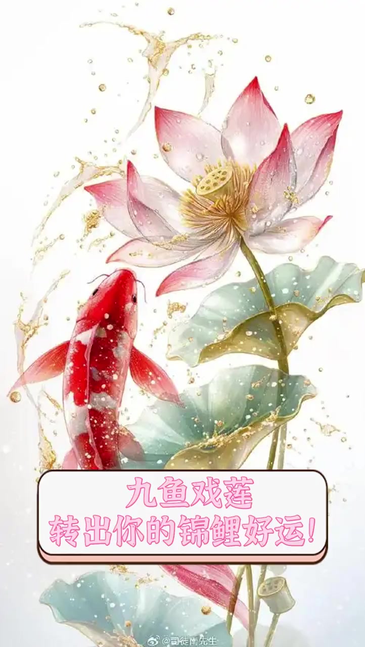 九鱼戏莲,转出你的锦鲤好运!