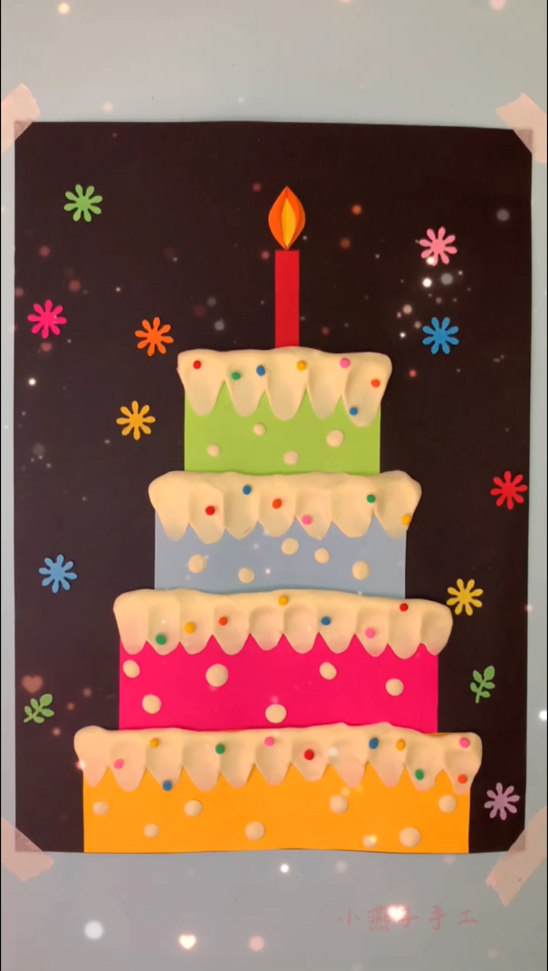 生日手工蛋糕 粘土制作蛋糕送幼儿园小朋友