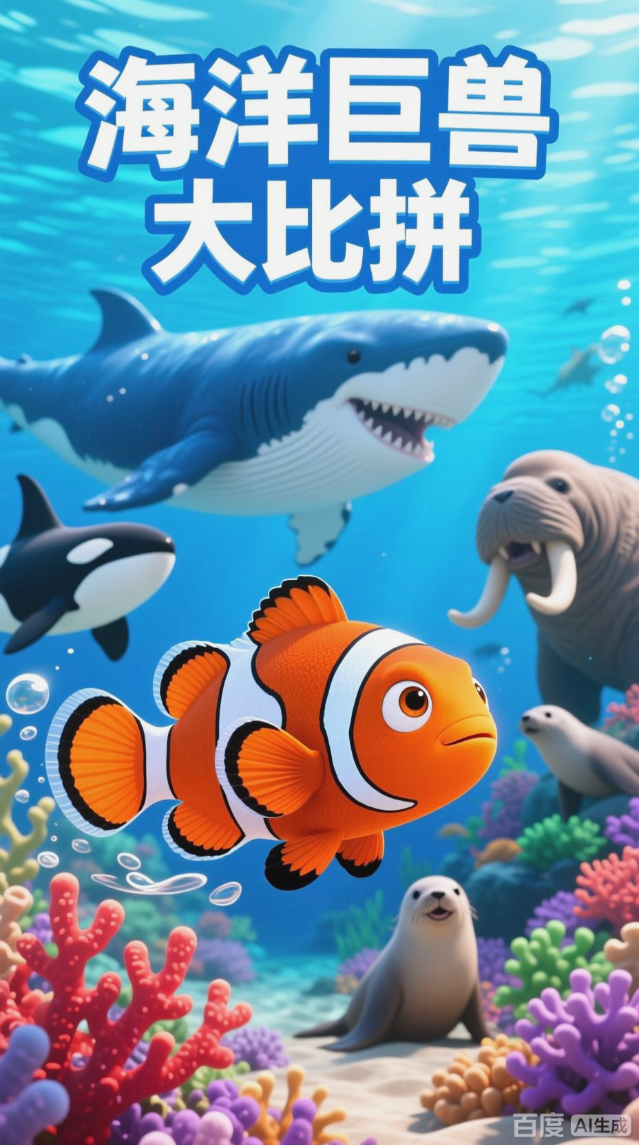 海洋巨兽大比拼，小丑鱼逆袭成焦点