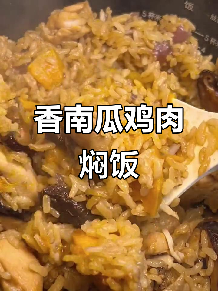 南瓜鸡肉焖饭,电饭煲轻松做出美味米饭