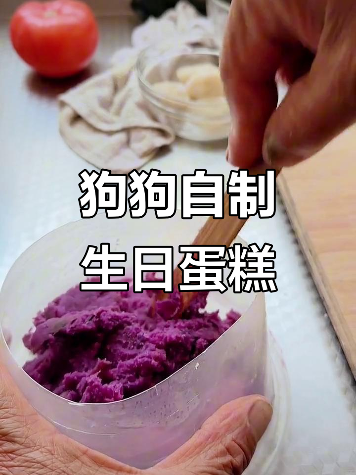 自制狗狗生日蛋糕，紫薯鸡胸肉大餐来啦！