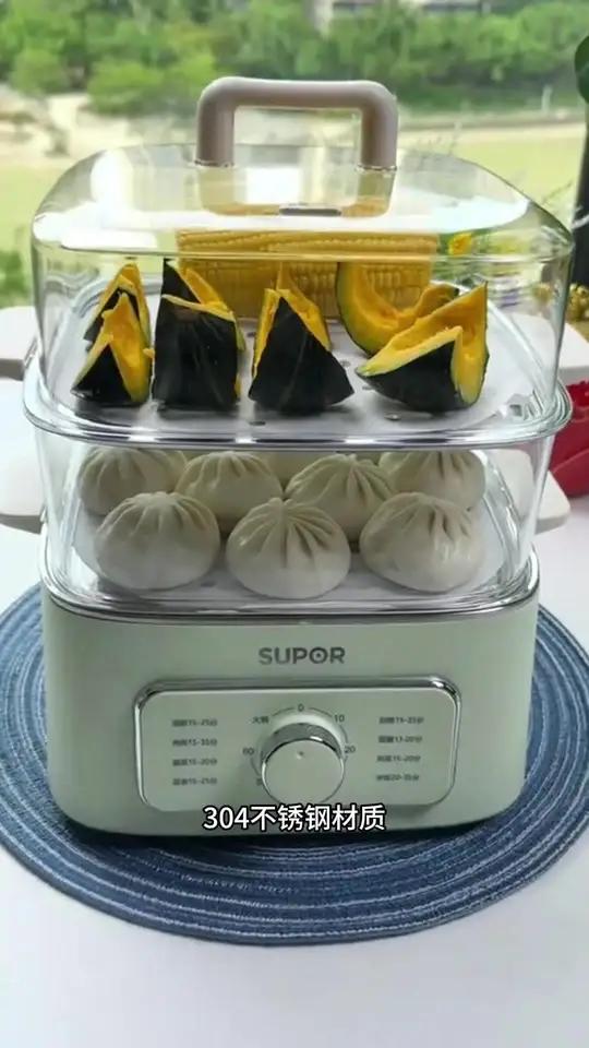 苏泊尔电蒸锅，早餐用它蒸煮可方便了，多层设计，一锅出多样，方便又快捷