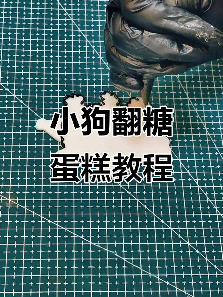 30秒学会翻糖线条小狗蛋糕制作,简单又可爱