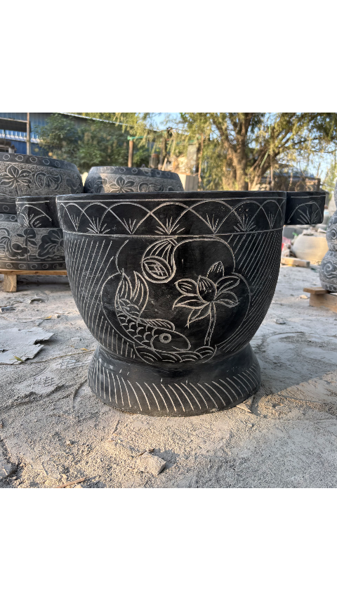 青石石臼打糍粑工具家用老式大号石缸