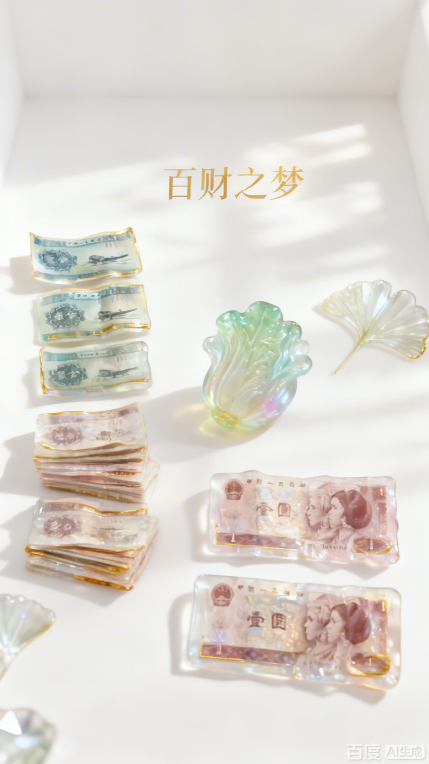 水晶白菜与财富的梦幻交织