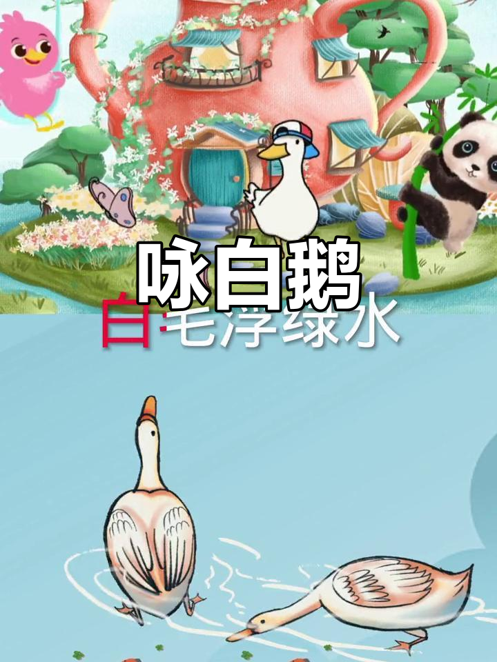 白鹅戏水,红掌拨波