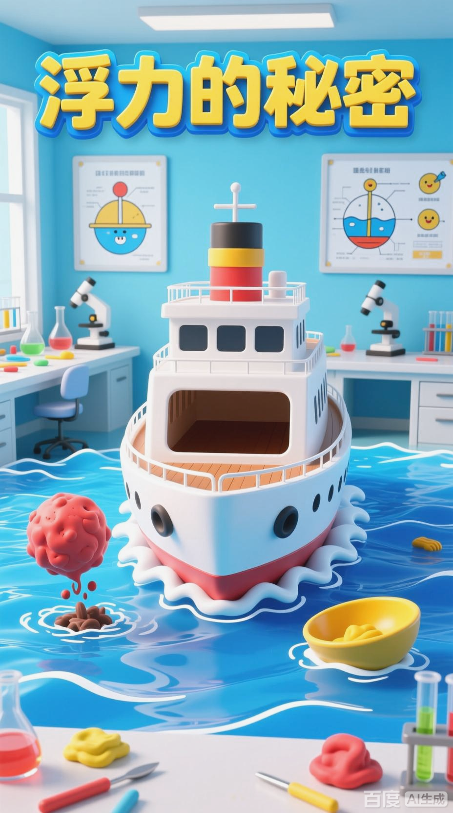 浮力原理:石头沉底与轮船浮起